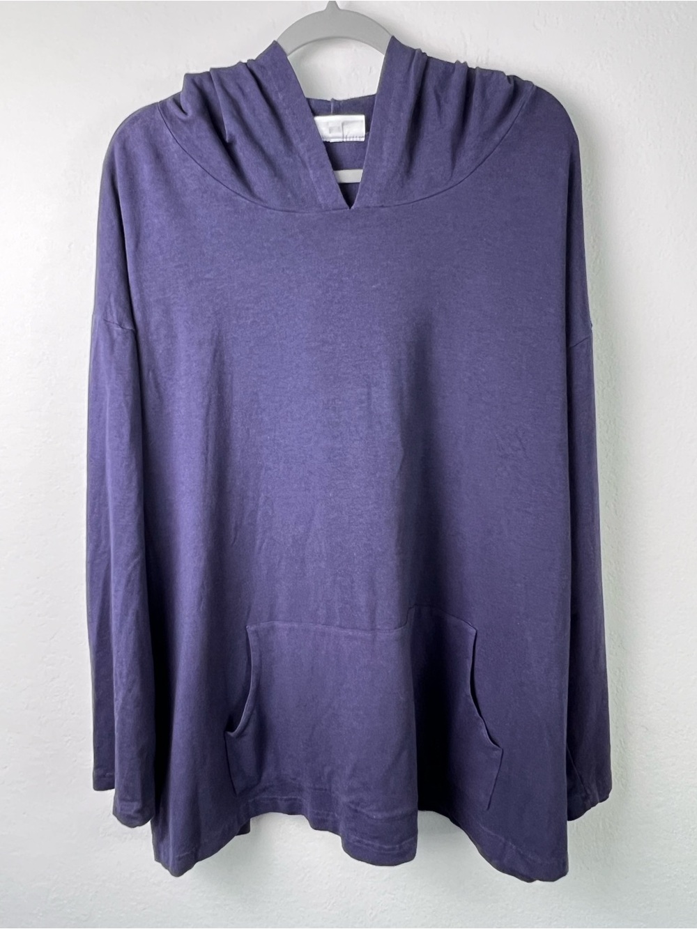 Bryn Walker Navy Bamboo Organic Cotton Spandex Relaxed Fit Thick Tee Hoodie